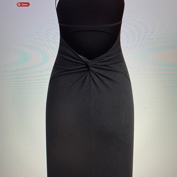 Midi Dress Asymmetrical Bodycon Strap Backless Ruch detail Size Small or 4 - Picture 6 of 8